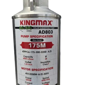 Pompe solaire submersible hybride AC/DC — Kingmax AD803 (2200W)