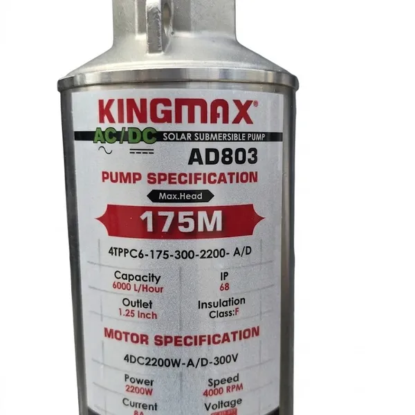 Pompe solaire submersible hybride AC/DC — Kingmax AD803 (2200W)