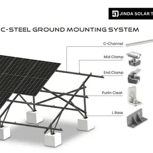 Structure de fixation au sol en acier en C
